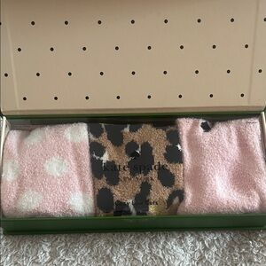 Kate Spade Pink and Leopard Print Socks Set